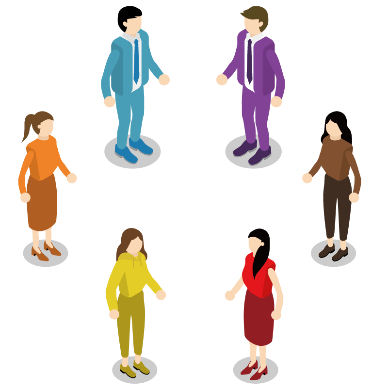 6人の人々のイラスト